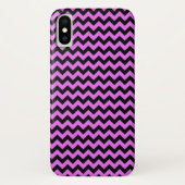 Zwart-Paars Zig Zag Chevron Case-Mate iPhone Case (Achterkant)