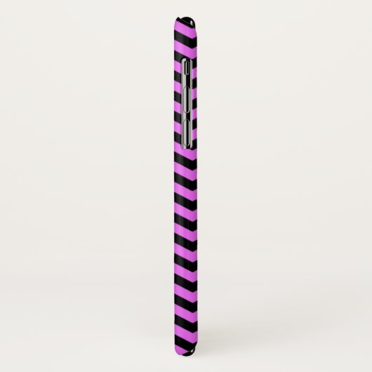 Zwart-Paars Zig Zag Chevron Case-Mate iPhone Case (Achterkant/links)
