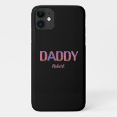Zwart &Paarse aangepaste naam Daddy Case-Mate iPhone Case (Achterkant)