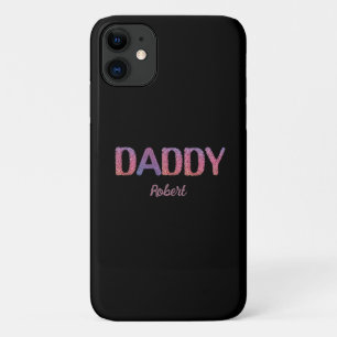 Zwart &Paarse aangepaste naam Daddy Case-Mate iPhone Case