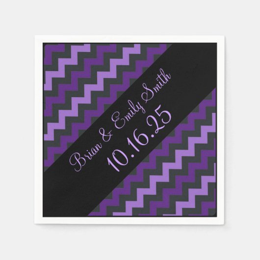 Zwart paarse, aanpasbare papieren servetten (Voorkant)