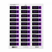 Zwart & Paarse Afstudeer Retouradres Labels (Full Sheet)