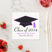 Zwart & Paarse Afstudeerder Pet Afstuderen servett Servet (Insitu)