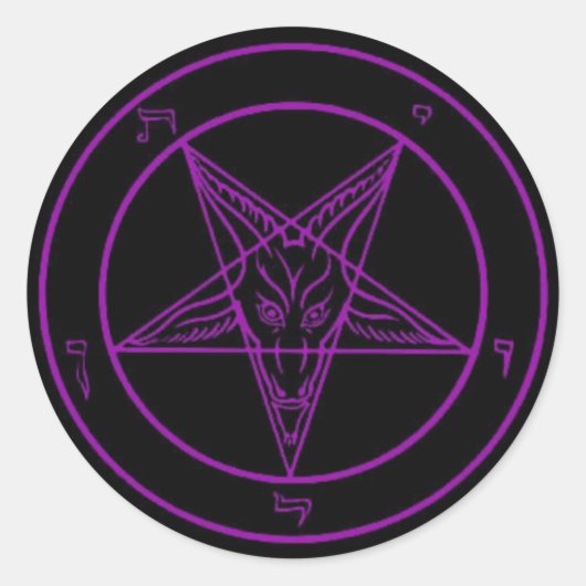 Zwart/Paarse Baphomet Stickers (Voorkant)