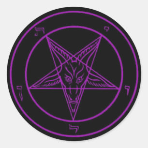 Zwart/Paarse Baphomet Stickers