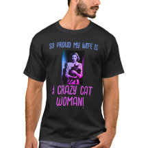 Zwart Paarse Blauw Gepersonaliseerd Crazy Cat Woma
