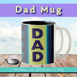 Zwart Paarse Blauw Groen Rad Papa Vaderdag Tweekleurige Koffiemok