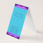 Zwart Paarse Blauwgroen Kaart met eigen standaard Visitekaartje (Achterkant)