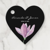 Zwart Paarse Bloemen Dank u Bedankjes Labels (Voorkant)