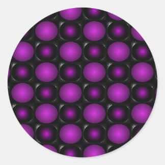 Zwart & Paarse bollen 3D getextureerd ontwerp Ronde Sticker