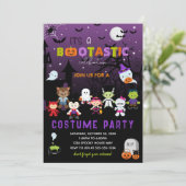 Zwart Paarse Bootastic Halloween Kostuum Party Kaart (Staand voorkant)