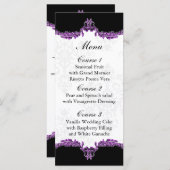 Zwart paarse bruiloft menu (Voorkant / Achterkant)