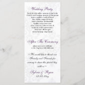 zwart paarse bruiloft programma programmakaart (Achterkant)