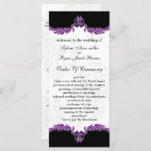 zwart paarse bruiloft programma programmakaart (Voorkant / Achterkant)