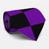 Zwart-Paarse controles Stropdas (Opgerold)