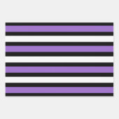 Zwart, Paarse en witte strepen Inpakpapier Vel (Voorkant 3)