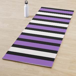 Zwart, Paarse en witte strepen Yogamat