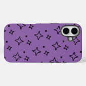Zwart Paarse Esthetische Sterrenpatroon Case-Mate iPhone Case (Achterkant (horizontaal))