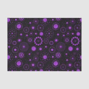 Zwart-Paarse Faux Glitter Geometrische cirkels Tissuepapier