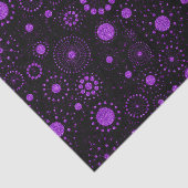 Zwart-Paarse Faux Glitter Geometrische cirkels Tissuepapier (Detail)