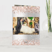 Zwart paarse foto bruiloft dank u kaart (Achterkant)