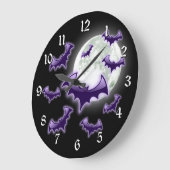 Zwart-Paarse Full Moon Bats Grote Klok (Hoek)