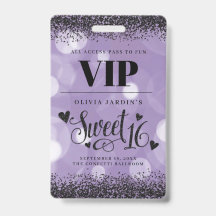 Zwart & Paarse Glam Sweet 16