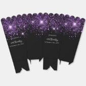 Zwart paarse glitter naam verjaardag bedankdoosjes (Ongevouwen)