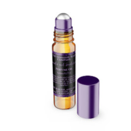 Zwart & Paarse Glitter Parfum Roller Flessenlabel Vierkante Sticker