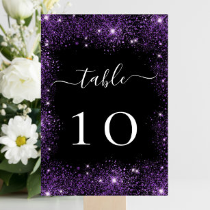 Zwart paarse glitter sparkle bruiloft kaart