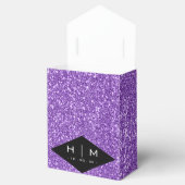 Zwart & paarse glitters Glanzende chic dank je tro Bedankdoosjes (Geopend)