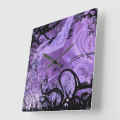 Zwart-Paarse Gothic patroonvergrendeling Vierkante Klok (Hoek)