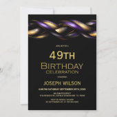 Zwart Paarse Goud Elke Leeftijd Verjaardagsfeest Kaart (Voorkant)