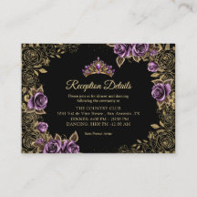 Zwart Paarse Gouden Tiara Rozen Quinceañera