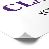 Zwart Paarse Graduation Party Custom 20x30 Poster (Hoek)