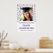 Zwart Paarse Graduation Party Custom 20x30 Poster (Keuken)