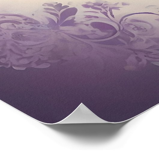  Zwart Paarse Hart 💜 Gotische  Stijl Poster (Hoek)