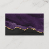 Zwart & Paarse Huwelijk QR Code RSVP Informatiekaartje (Achterkant)