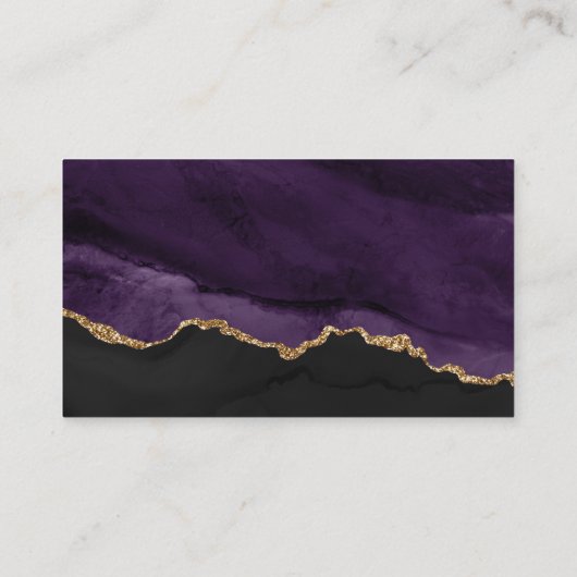 Zwart & Paarse Huwelijk QR Code RSVP Informatiekaartje (Achterkant)