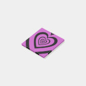 Zwart Paarse Hypnotische Hartpatroon Chic & Retro Post-it® Notes (Schuin)