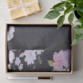 Zwart Paarse Japans Kimono Bloemen Decoupage Tissuepapier (Geschenk)