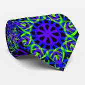 Zwart Paarse kalkgroene mechanische tekening Stropdas (Opgerold)