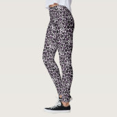 Zwart Paarse luipaard Leggings (Links)