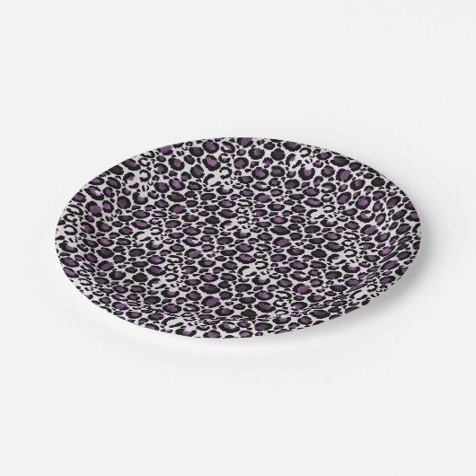 Zwart Paarse luipaard Papieren Bordje (Gekanteld)