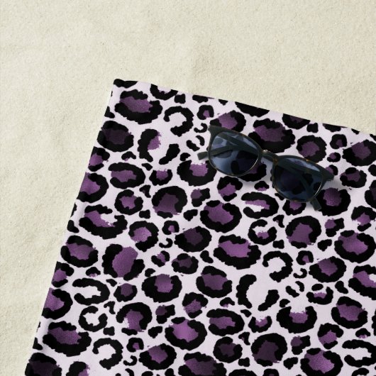 Zwart Paarse luipaard Strandlaken (In situ)