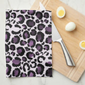 Zwart Paarse luipaard Theedoek (Quarter Fold)