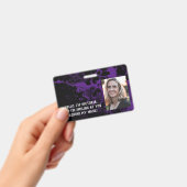 Zwart & Paarse Marmer Hallo Achter het Masker Badge (Handheld)