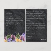 Zwart Paarse Minimalistische Floral bedankje Briefkaart (Achterkant)