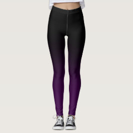 Zwart-Paarse ombre Legginings Leggings