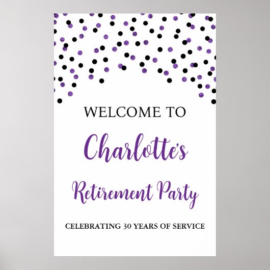 Zwart Paarse Pensioenpartij Custom 20x30 Poster (Voorkant)